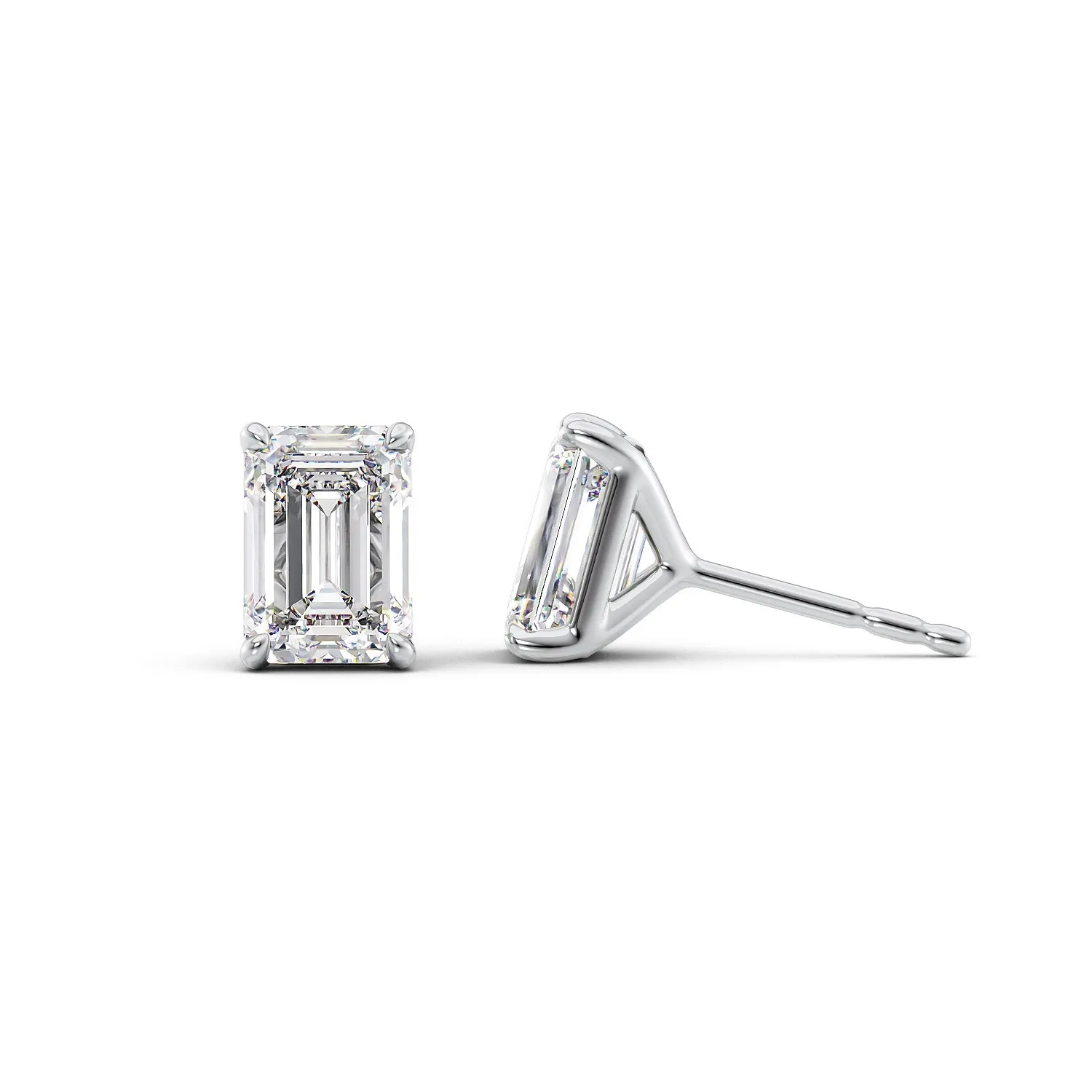 1 CTW Stud Earrings Set With Emerald Lab Diamonds