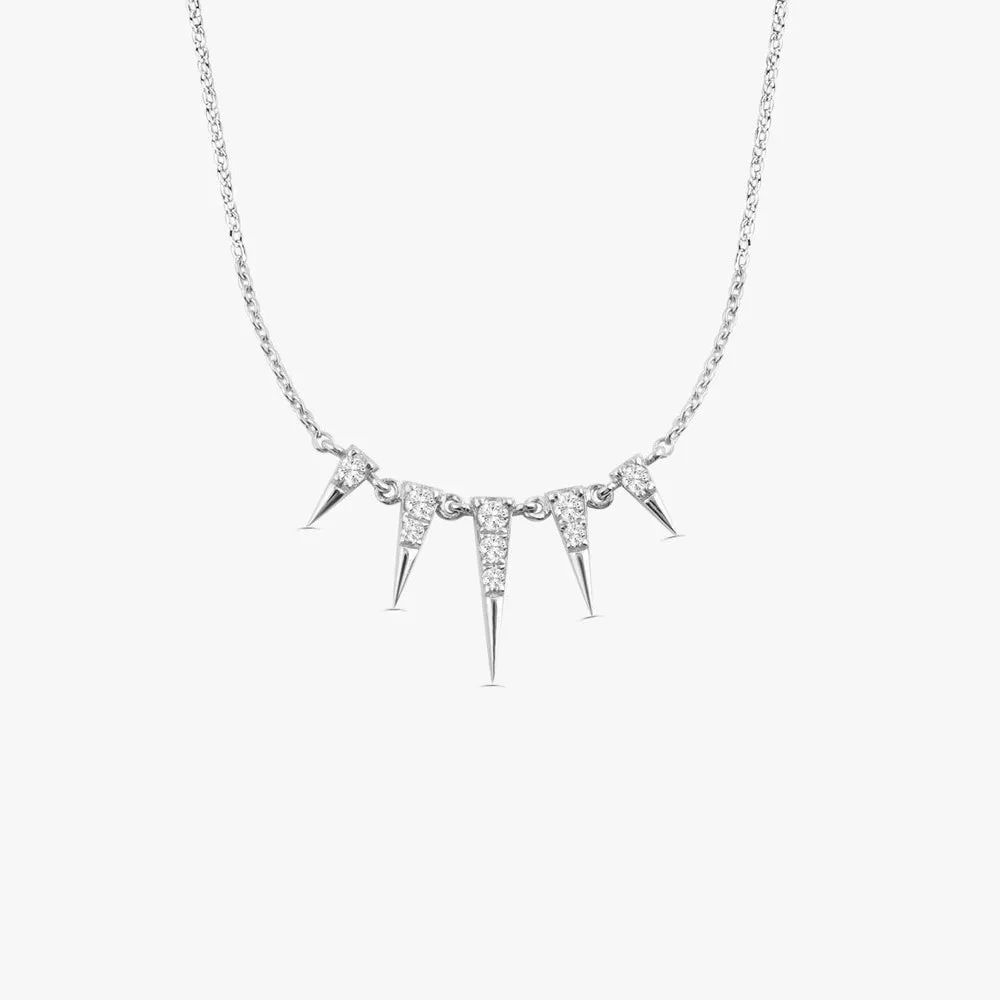 14K Gold Diamond Spike Necklace