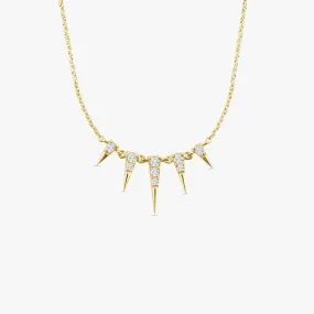 14K Gold Diamond Spike Necklace