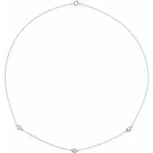 14K Yellow 1/5 CTW Lab-Grown Diamond 3-Station 18" Necklace