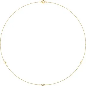 14K Yellow 1/5 CTW Lab-Grown Diamond 3-Station 18" Necklace