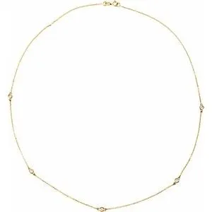 14K Yellow 1/5 CTW Lab-Grown Diamond 3-Station 18" Necklace