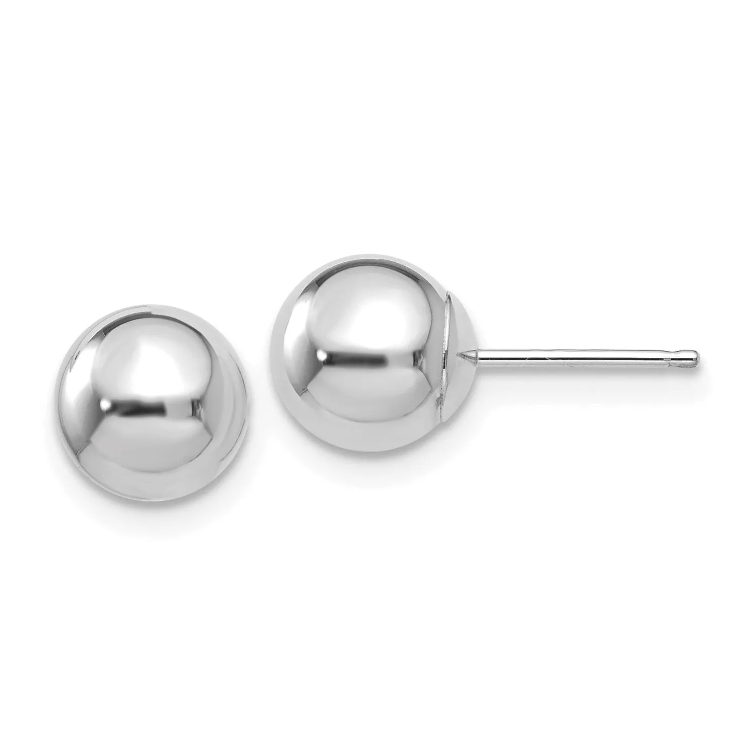 14KT White Gold 7MM Ball Stud Earrings