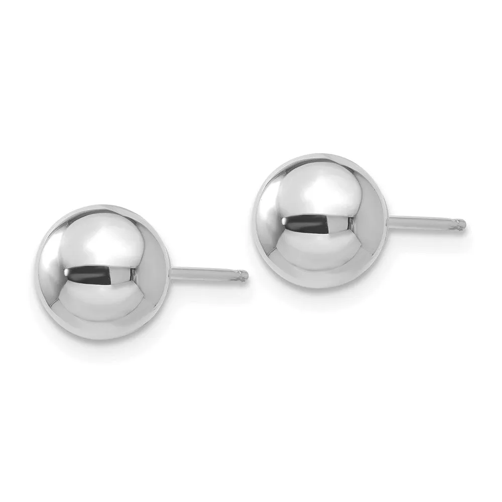 14KT White Gold 7MM Ball Stud Earrings