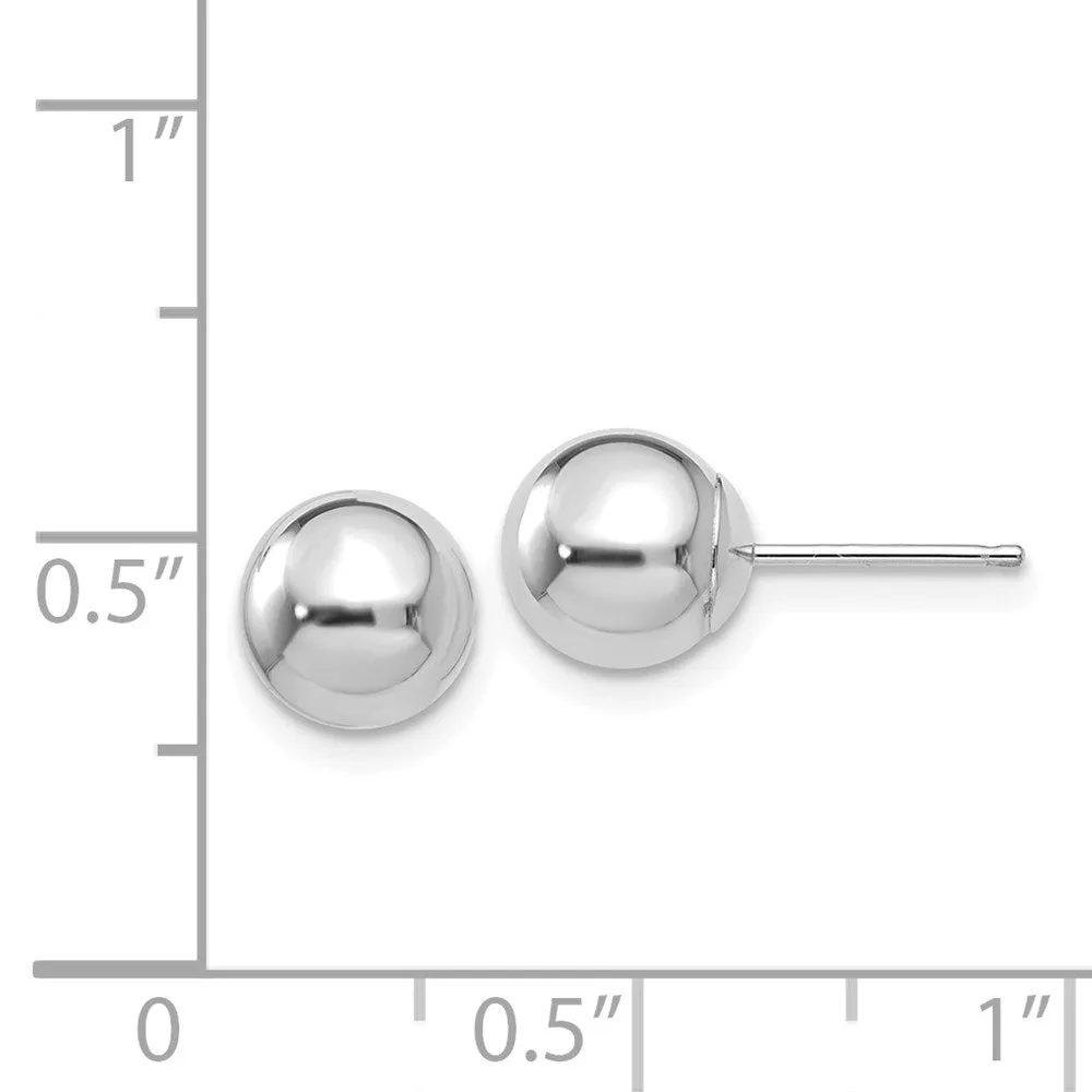 14KT White Gold 7MM Ball Stud Earrings