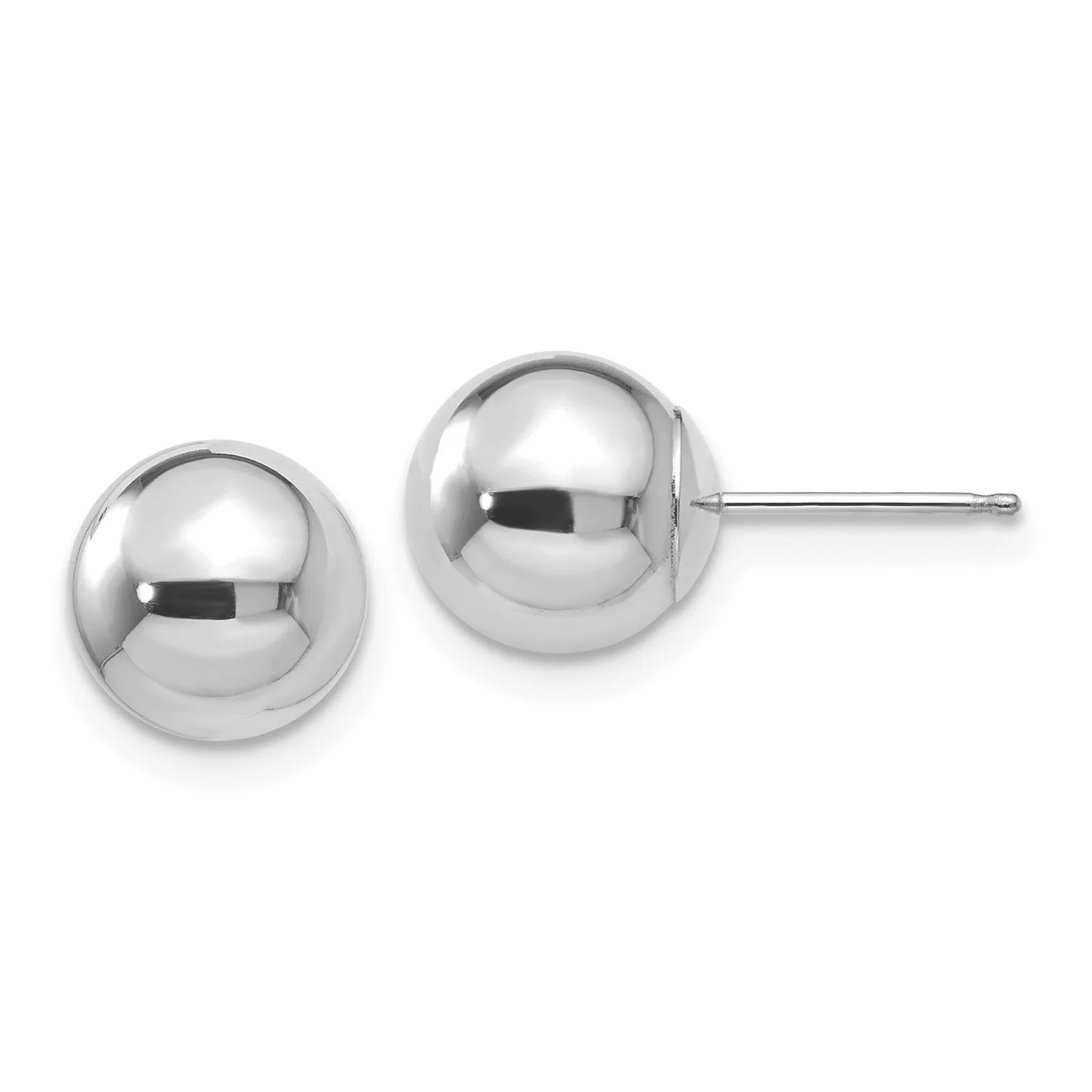 14KT White Gold 8MM Ball Stud Earrings