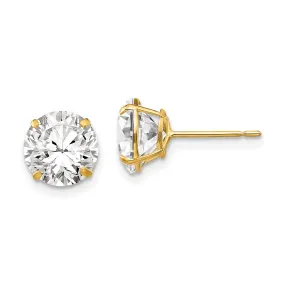 14KT Yellow Gold Cubic Zirconia 9MM 9MM Stud Earrings