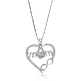 1/6 cttw Lab Grown Diamond Heart Pendant Necklace .925 Sterling Silver 3/4 Inch With 18 Inch Chain