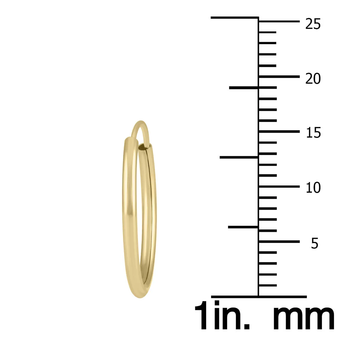 16Mm Endless Hoop Earring 14K Yellow Gold