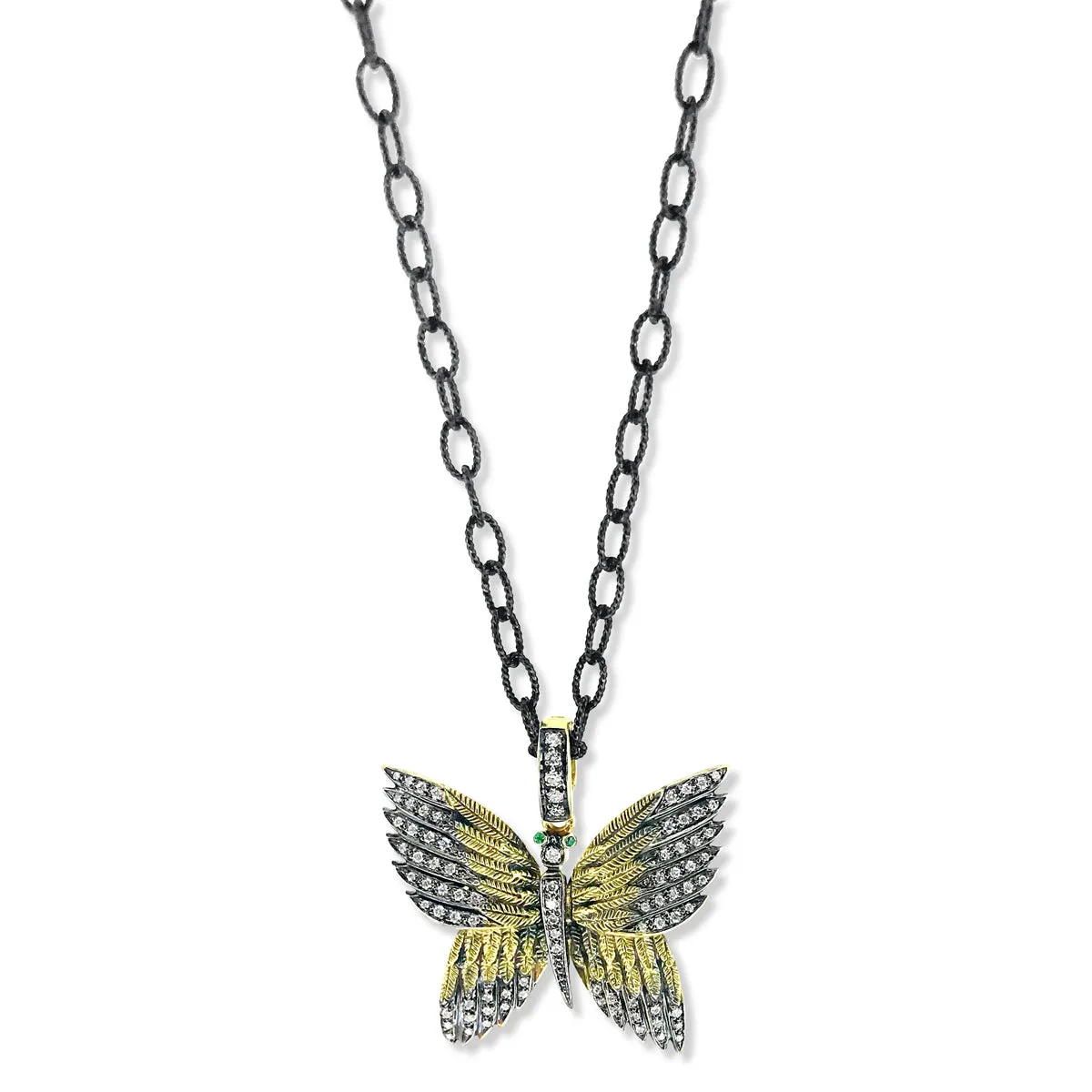 18kt Green Gold Butterfly Charm 1