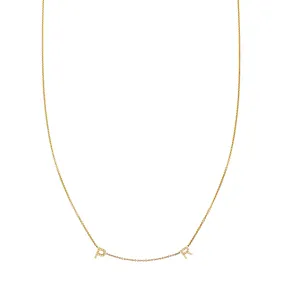 2 Letter Gold and Diamond Initial Necklace