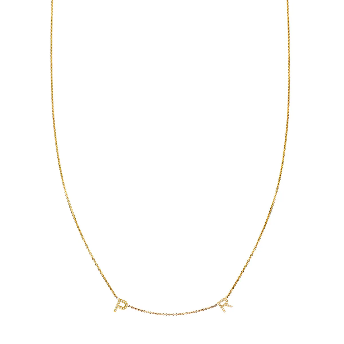 2 Letter Gold and Diamond Initial Necklace