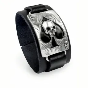 Ace Of Dead Spades Leather Bracelet