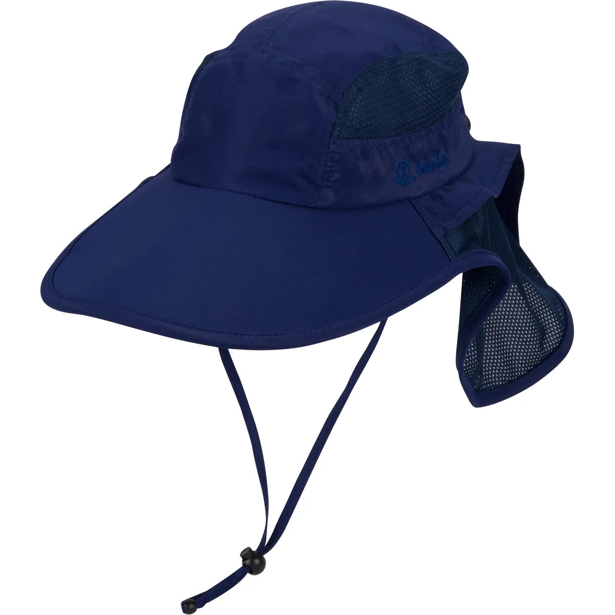 Adult Wide Brim   Flap Neck Sun Protective Adventure Hat | Navy