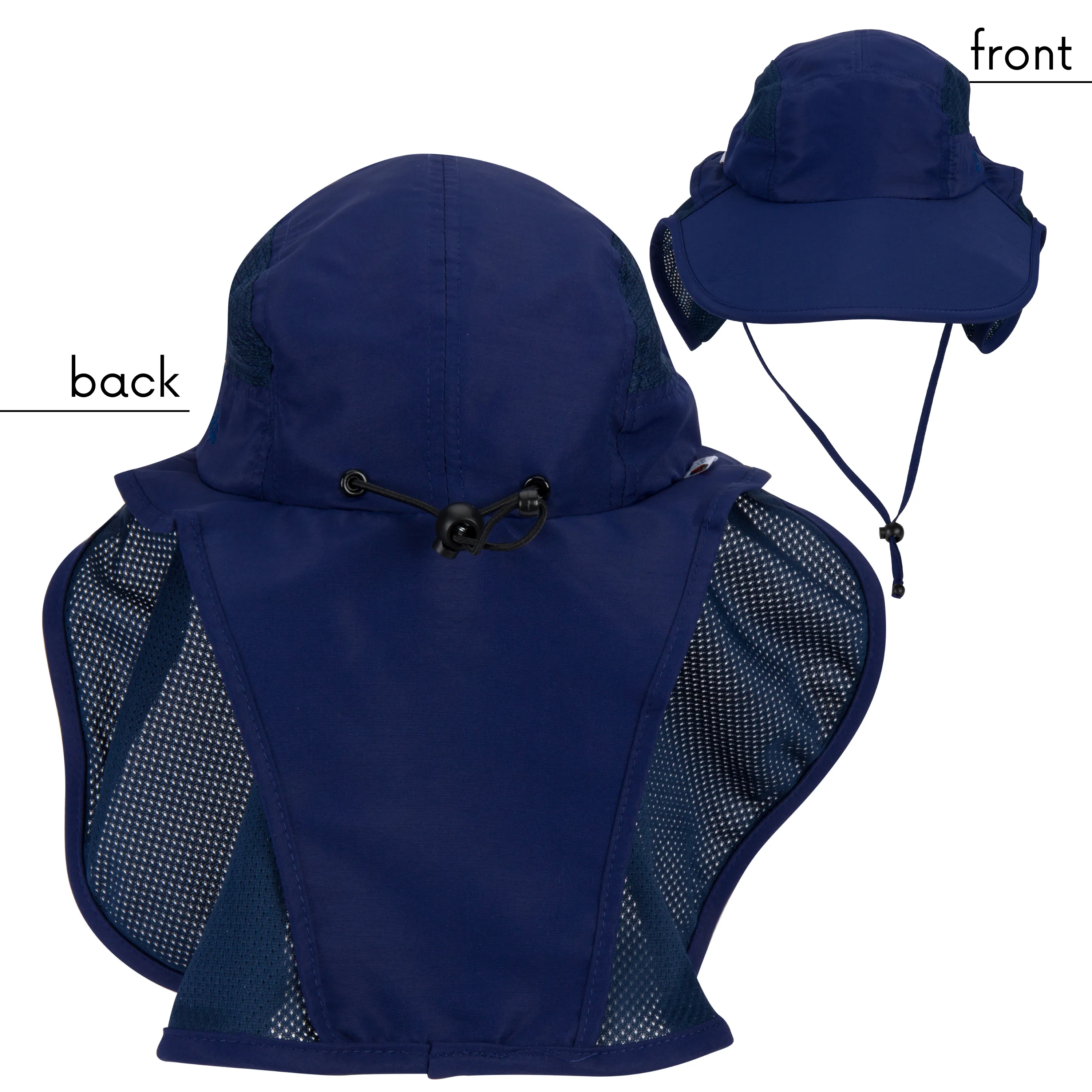 Adult Wide Brim   Flap Neck Sun Protective Adventure Hat | Navy