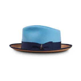 Bellissimo Duke Fedora - Powder Blue / Camel (Two Tone)