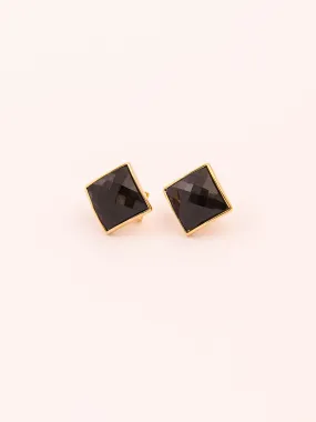 Black Stone Stud Earrings