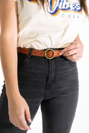 Circle Buckle Belt Tan