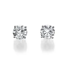 Classic Lab Grown Round Brilliant Cut Diamond Stud Earrings