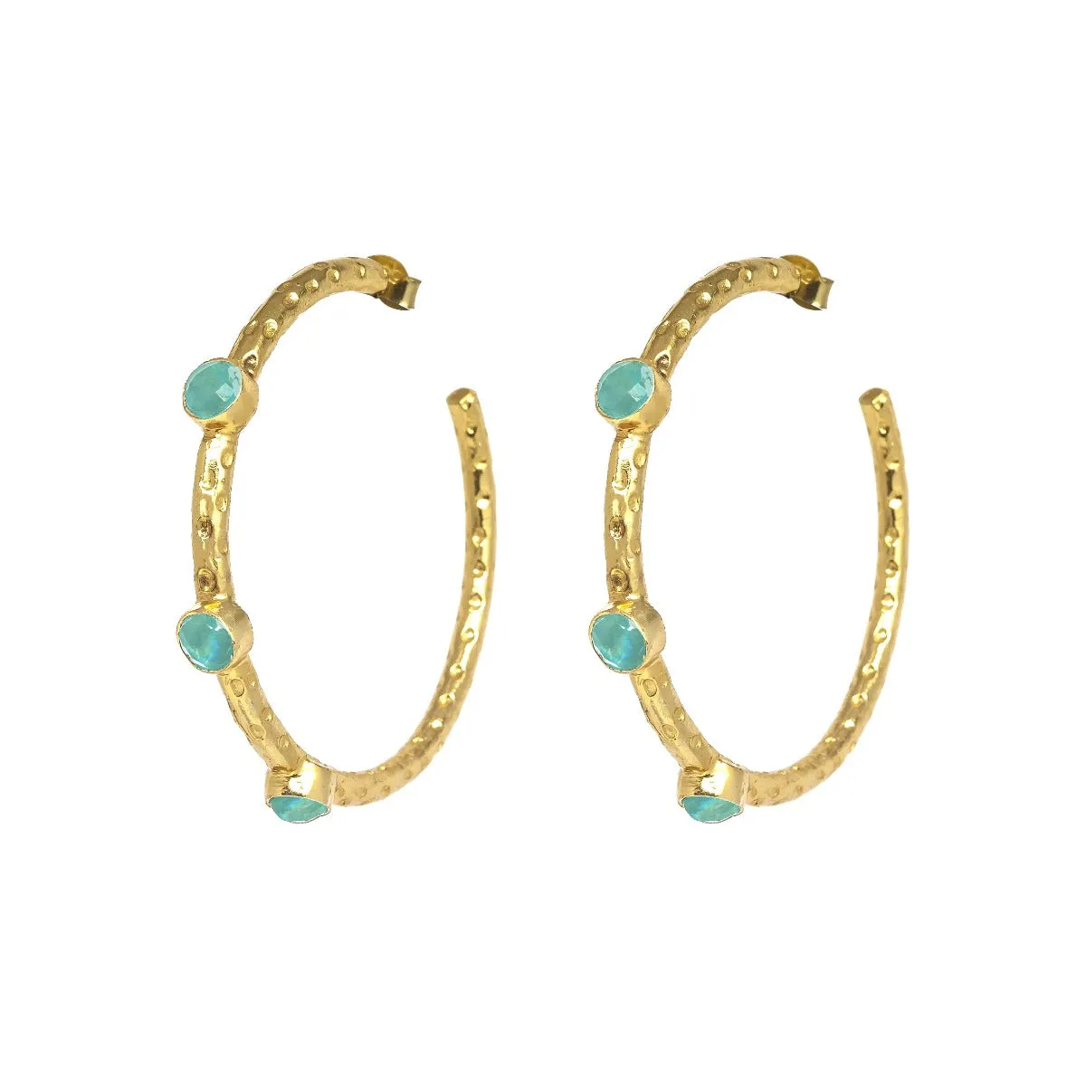 Cruise Aqua Chalcedony Large Hoops