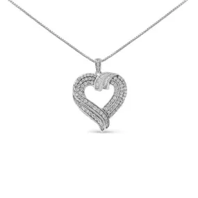 Cttw Baguette Diamond Composite Open Heart