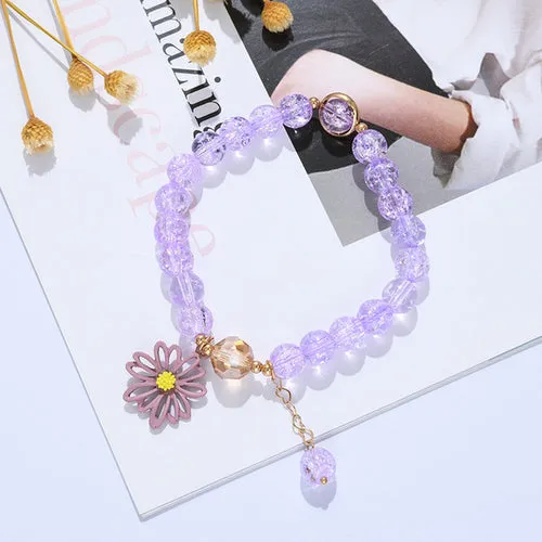 Daisy Flower Charm Bracelet For Women Girls Elegant Sweet