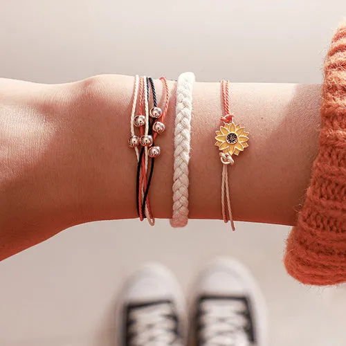 Daisy Flower Charm Bracelet For Women Girls Elegant Sweet