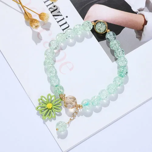 Daisy Flower Charm Bracelet For Women Girls Elegant Sweet