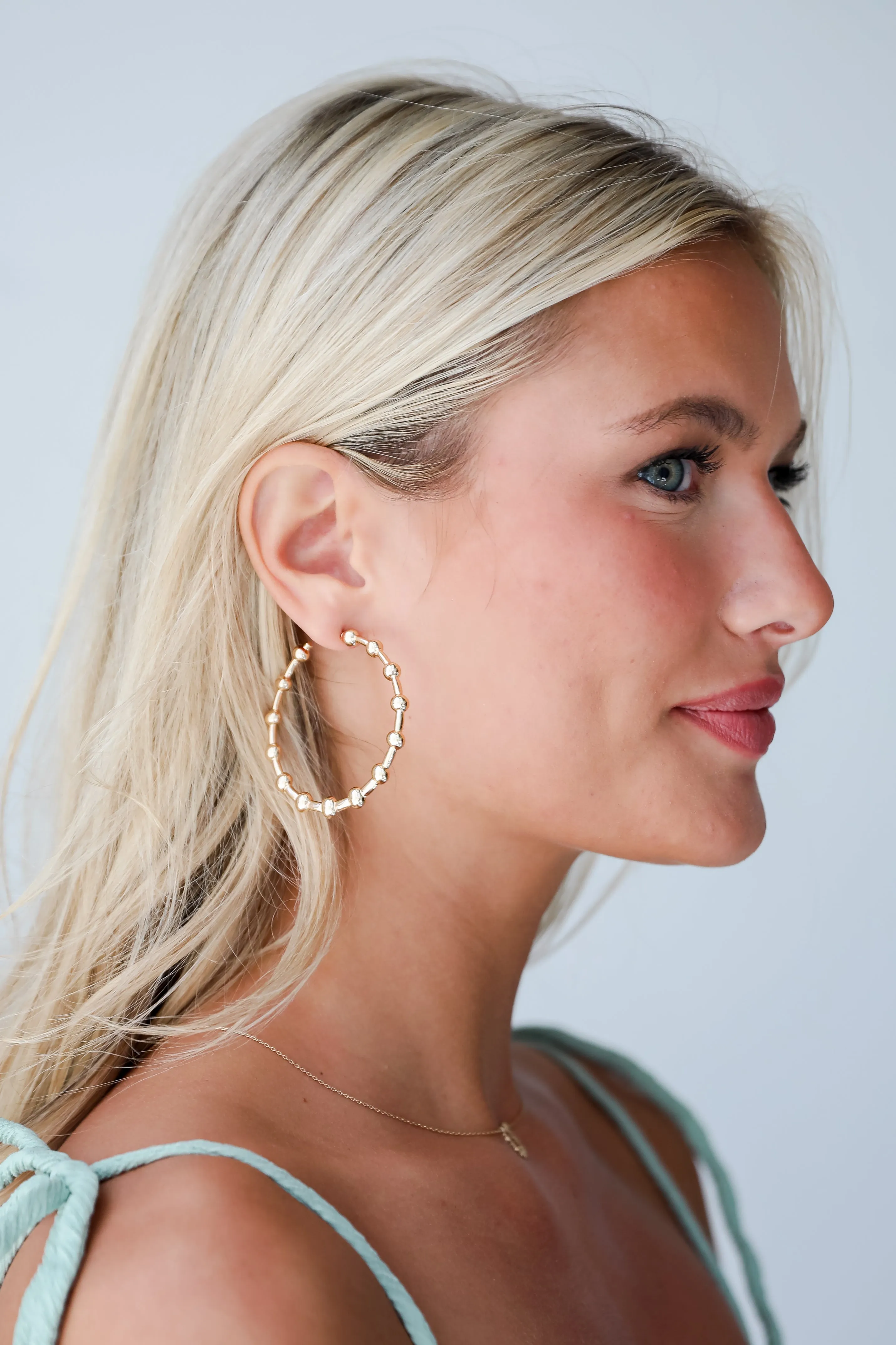 Daniella Gold Ball Hoop Earrings