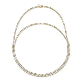 DIAMOND DOUBLE WRAP PAVE TENNIS NECKLACE