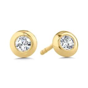 Diamond Links Solitaire Stud Earrings