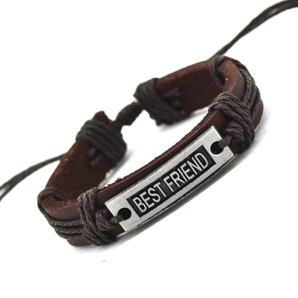 Fashion Hot Sales Best Friend Bracelet Fashion Style Popular Leather Bracelets Bangles for Men Women Fashion Jewelry