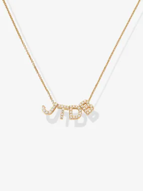 Four Diamond Letters Necklace