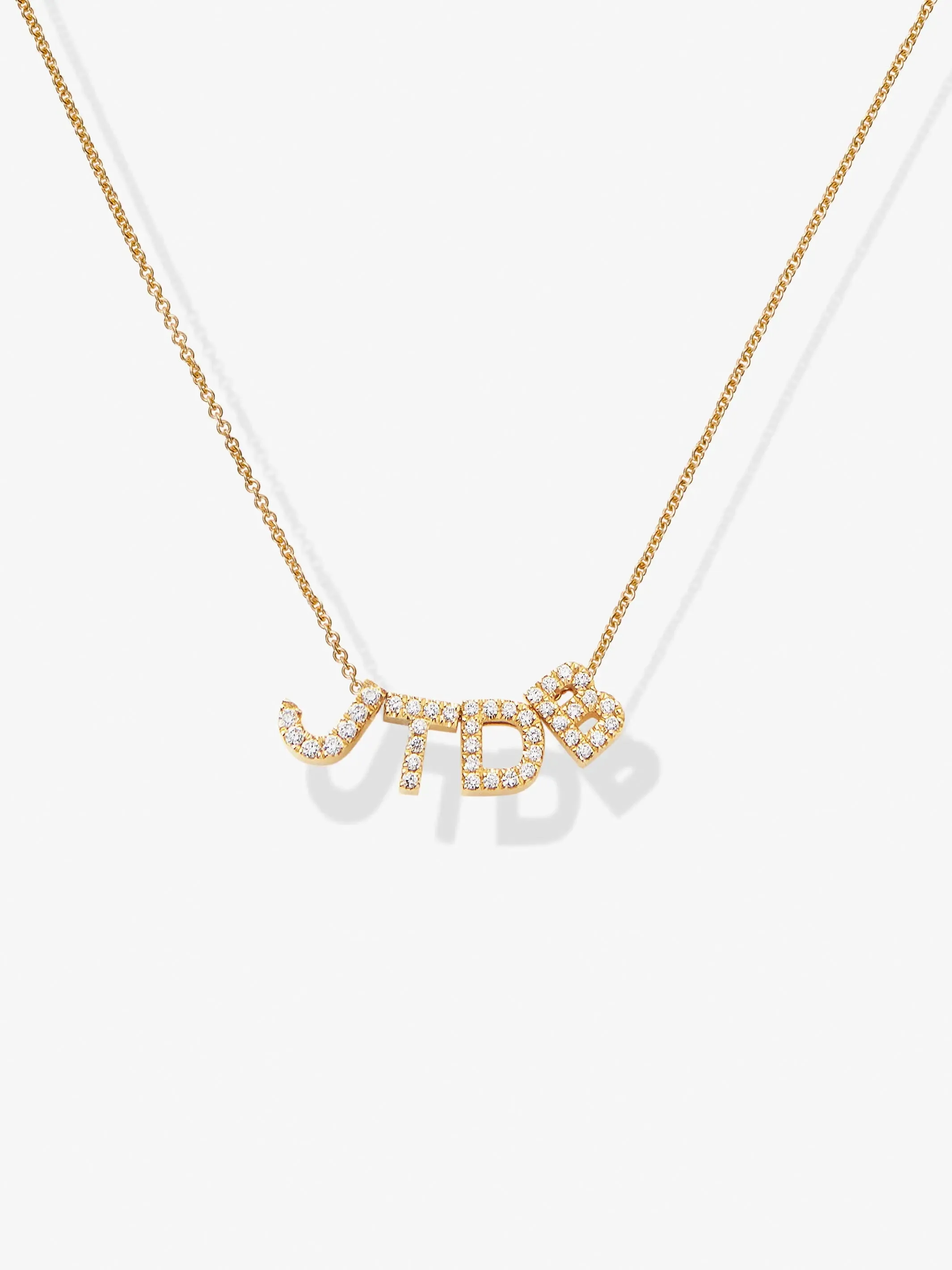 Four Diamond Letters Necklace