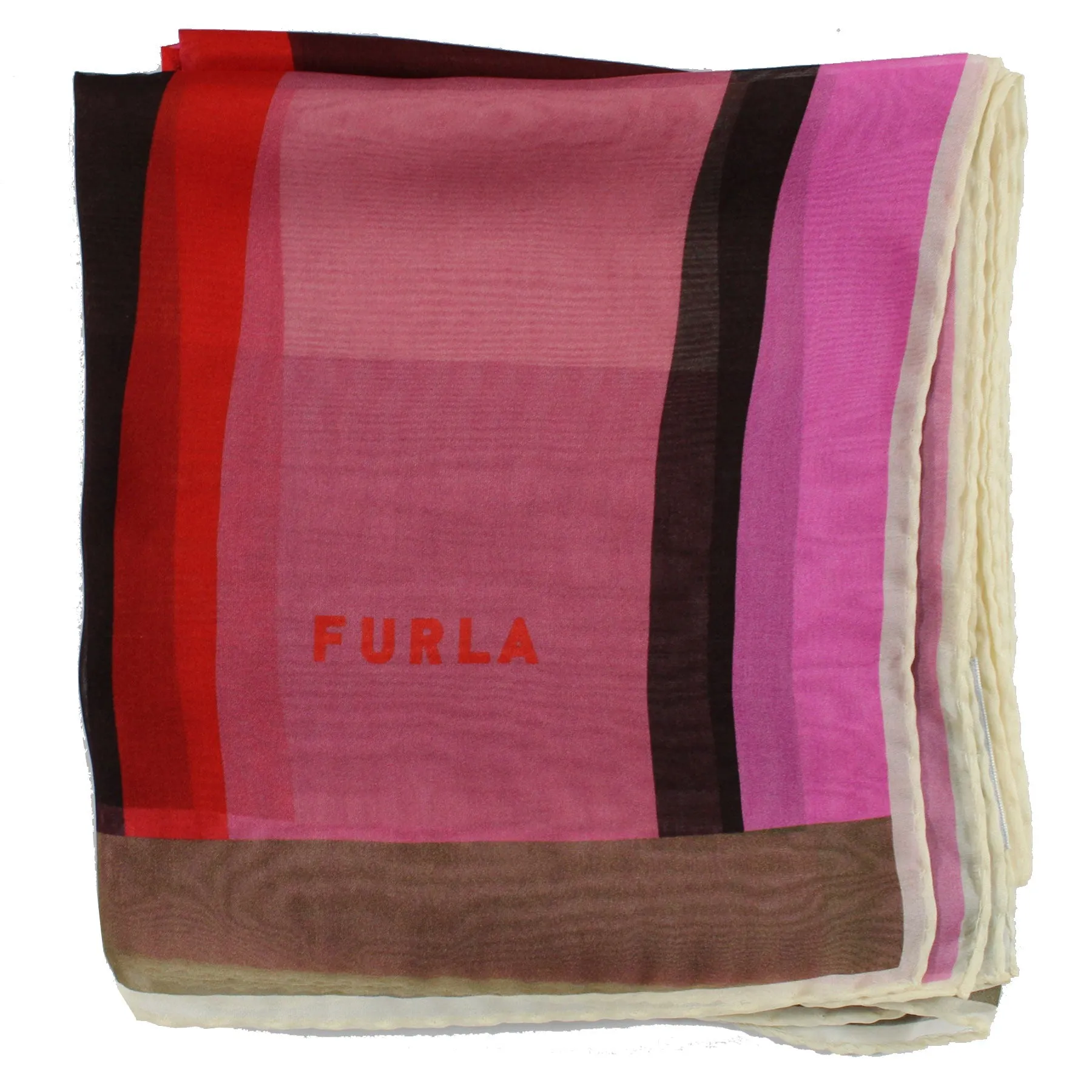 Furla Scarf Pink Design - Extra Large 47 Inch Square Chiffon Silk Shawl SALE