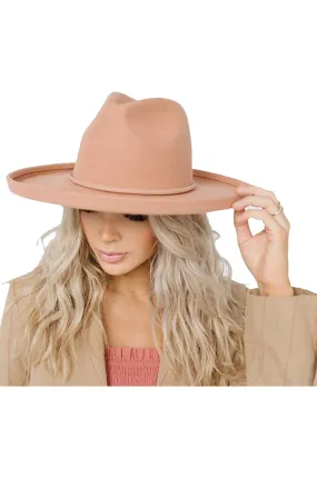 Gigi Pip Cara Loren Pencil Brim Hat In Dusty Pink