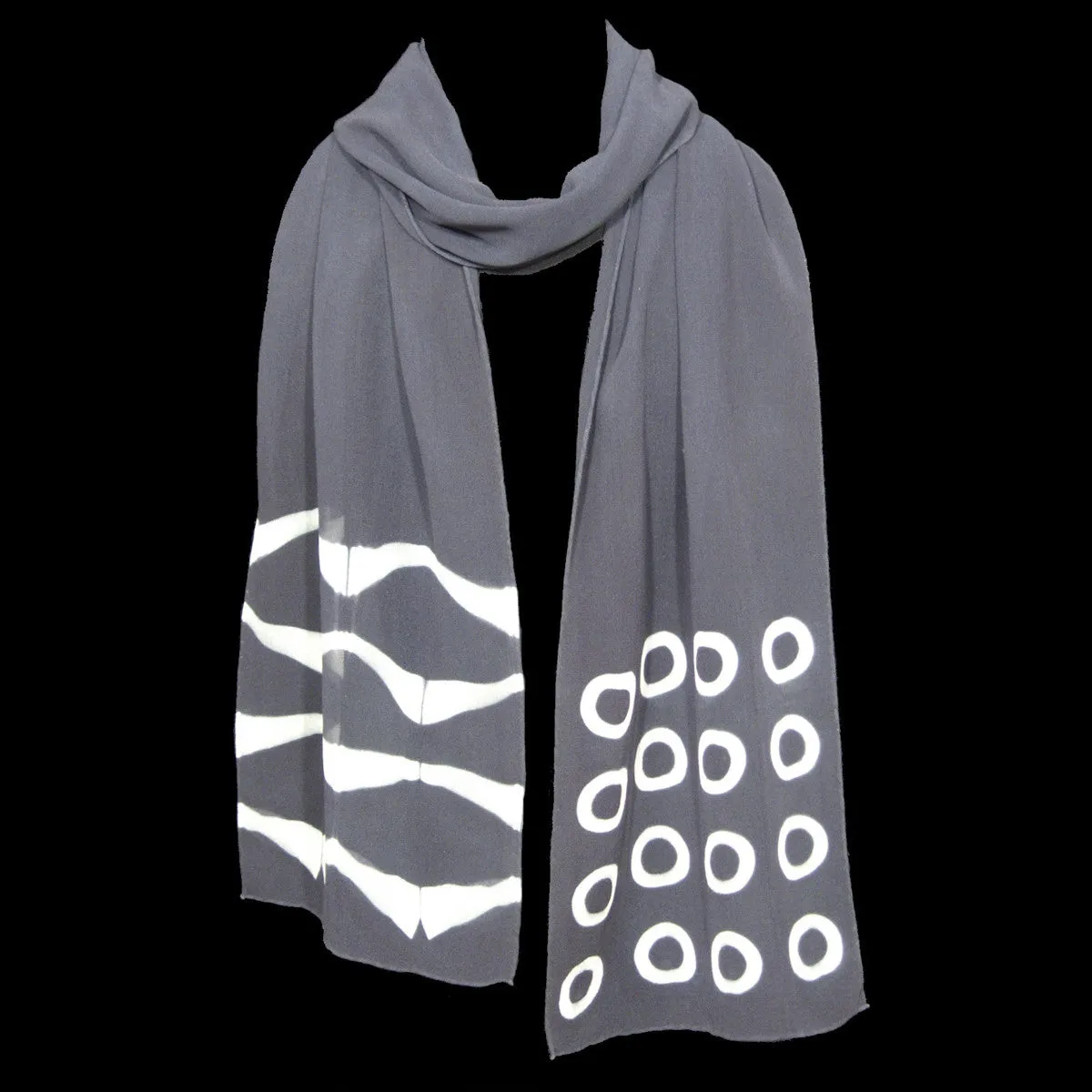 Grey Shibori Scarf