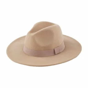 Grosgrain Fedora Taupe - ONLINE ONLY