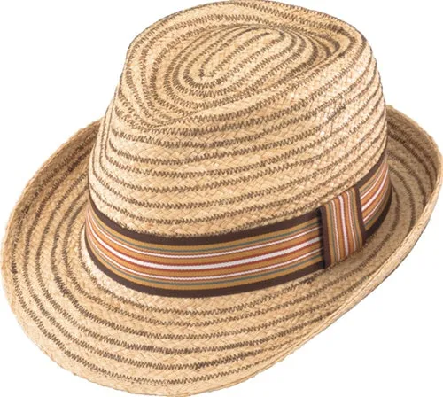 Henschel Zig Zag Raffia Fedora Hat