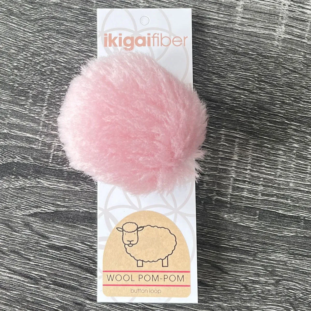 Ikigai Fiber Wool Pom Poms - Pink Wool Pom 8cm