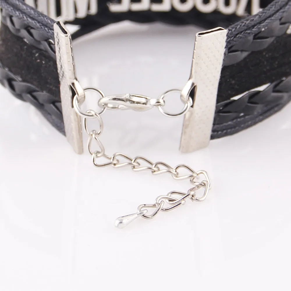 Infinity love rock Bracelet music note charm leather wrap  bracelets jewelry friend gift