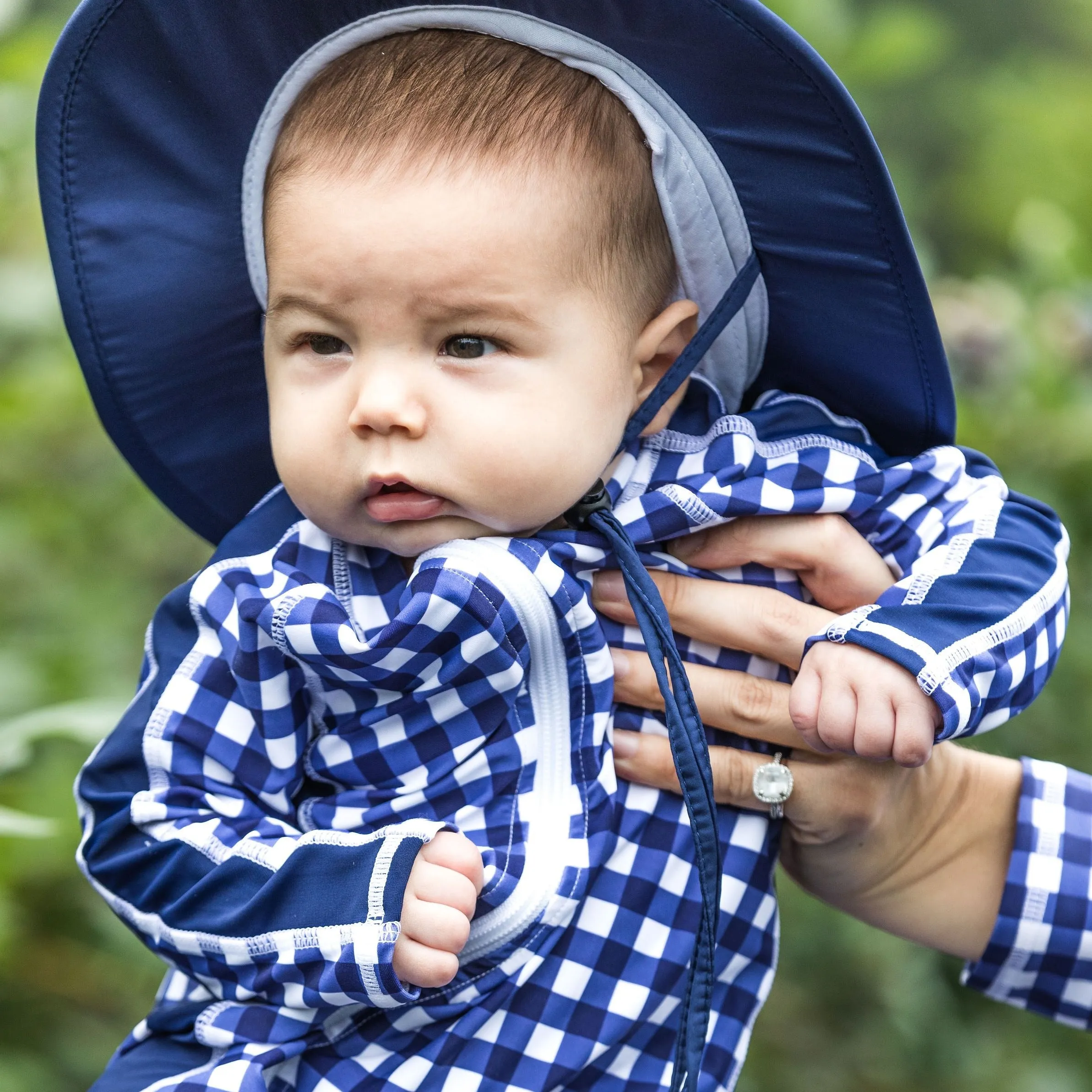 Kids Wide Brim Sun Hat "Fun Sun Day Play Hat" - Navy