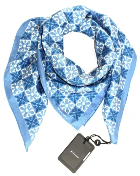 Kiton Scarf Blue Geometric - Men Collection - Twill Silk FINAL SALE