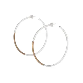 Koa hoop earrings - Large