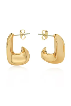 L Shaped Gold Hoop Earrings