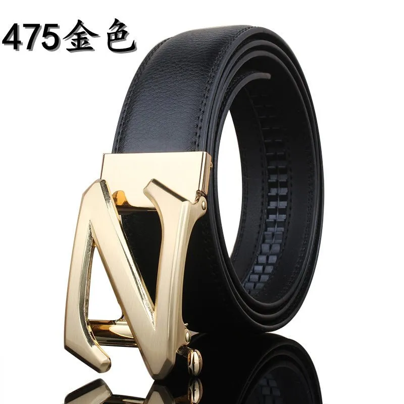 Leather belt leather men's automatic buckle casual pure cow leather belts Youth fashion business is loading belt wholesale generation