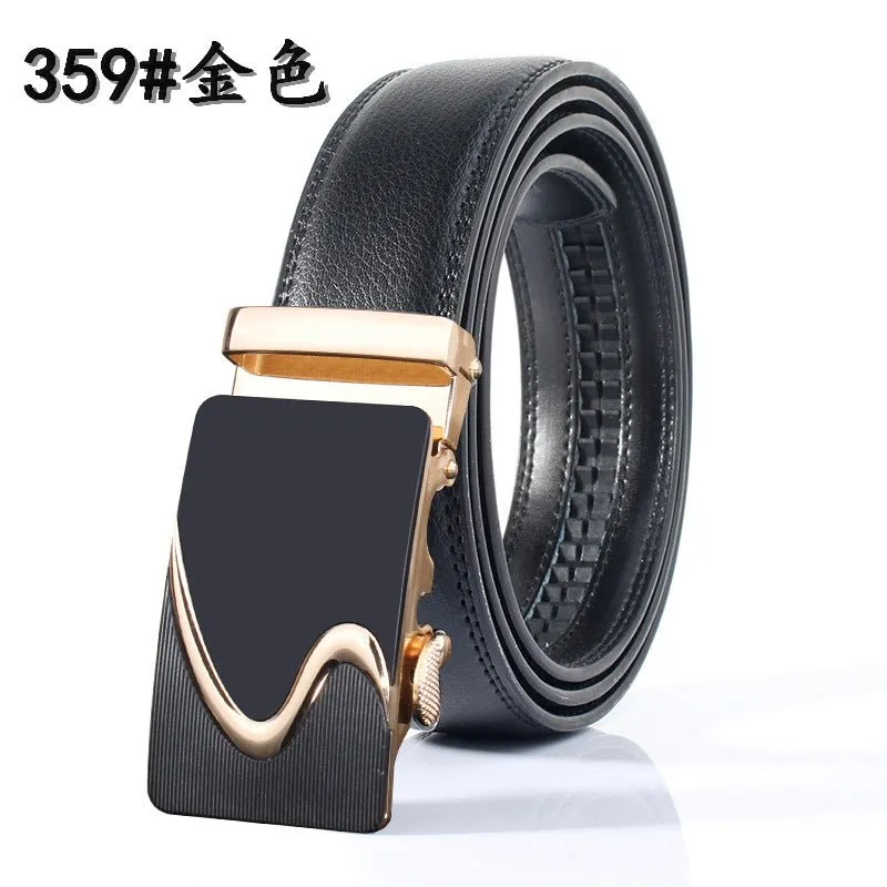 Leather belt leather men's automatic buckle casual pure cow leather belts Youth fashion business is loading belt wholesale generation