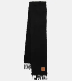 Loewe mohair and wool blend scarf, black