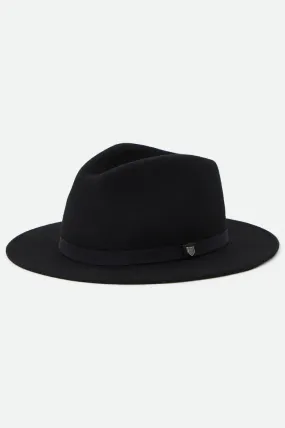 Messer Packable Fedora (Unisex) - Black/Black Band