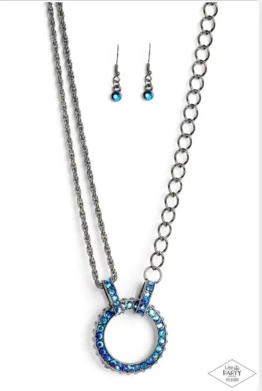 Paparazzi Razzle Dazzle - Blue Necklace  - Pink Diamond Life of the Party